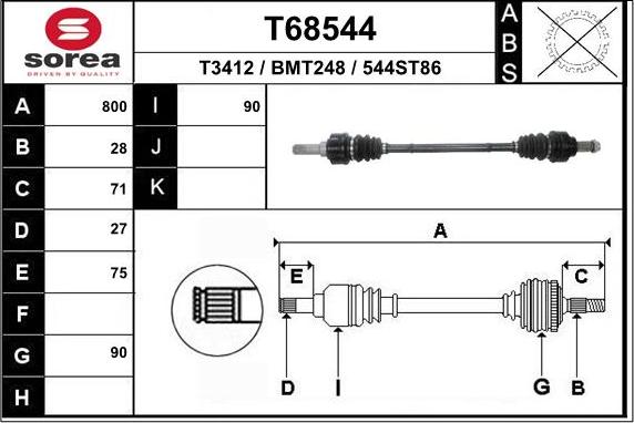 EAI T68544 - Arbre de transmission cwaw.fr