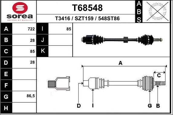 EAI T68548 - Arbre de transmission cwaw.fr