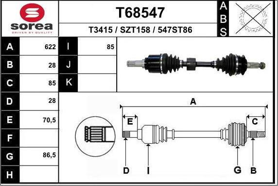 EAI T68547 - Arbre de transmission cwaw.fr