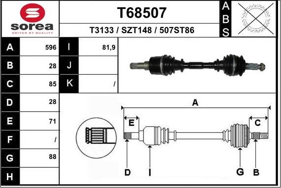 EAI T68507 - Arbre de transmission cwaw.fr