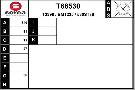 EAI T68530 - Arbre de transmission cwaw.fr