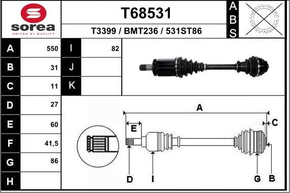 EAI T68531 - Arbre de transmission cwaw.fr