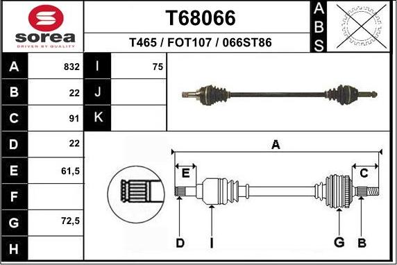 EAI T68066 - Arbre de transmission cwaw.fr