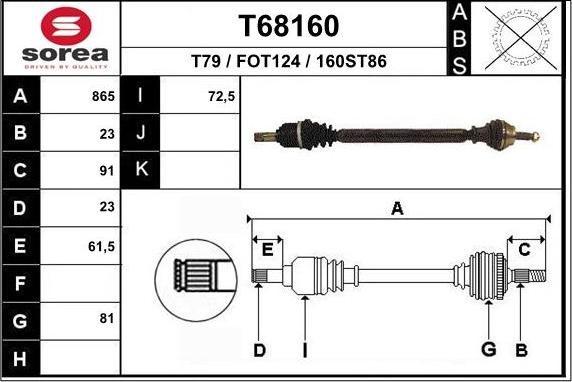 EAI T68160 - Arbre de transmission cwaw.fr