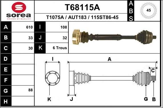 EAI T68115A - Arbre de transmission cwaw.fr