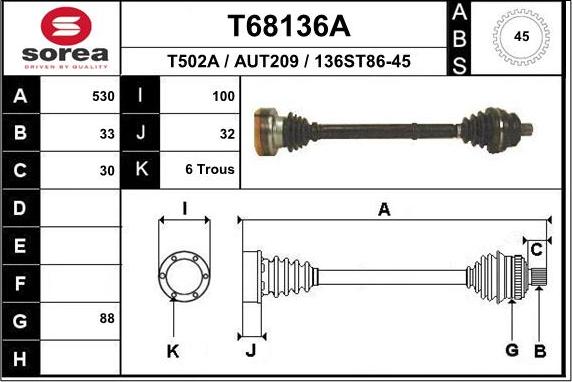 EAI T68136A - Arbre de transmission cwaw.fr