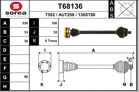 EAI T68136 - Arbre de transmission cwaw.fr