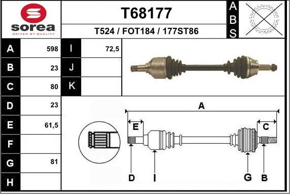 EAI T68177 - Arbre de transmission cwaw.fr