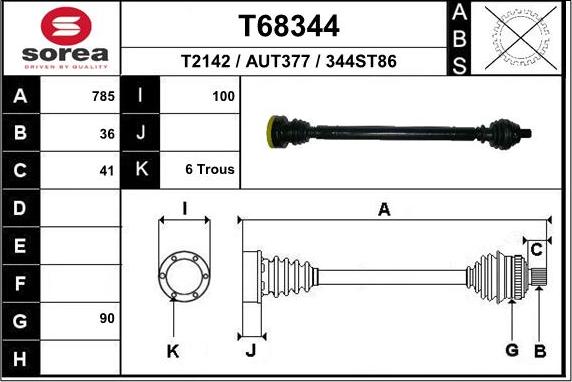 EAI T68344 - Arbre de transmission cwaw.fr