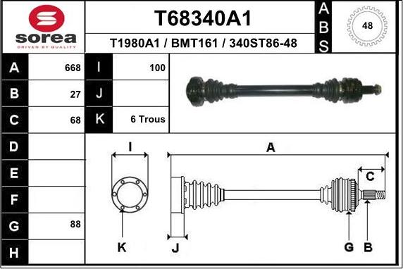 EAI T68340A1 - Arbre de transmission cwaw.fr