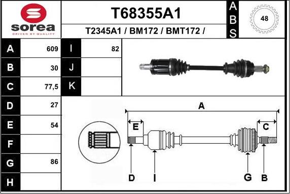 EAI T68355A1 - Arbre de transmission cwaw.fr