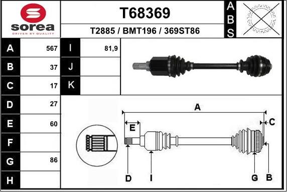 EAI T68369 - Arbre de transmission cwaw.fr