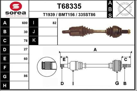 EAI T68335 - Arbre de transmission cwaw.fr