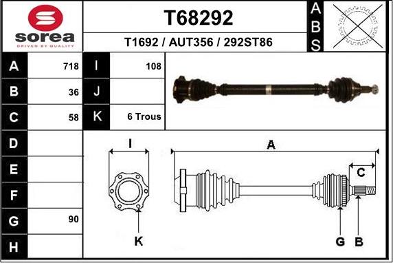 EAI T68292 - Arbre de transmission cwaw.fr