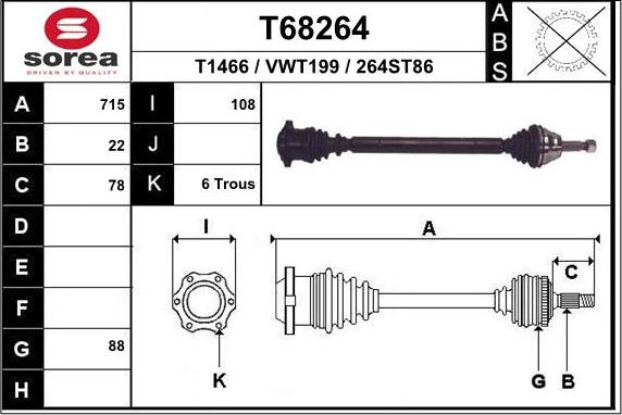 EAI T68264 - Arbre de transmission cwaw.fr