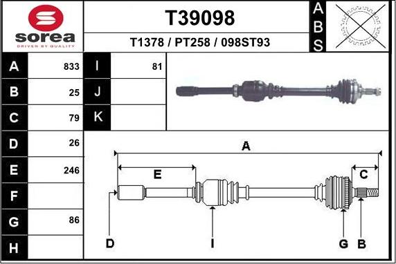 EAI T39098 - Arbre de transmission cwaw.fr