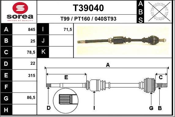 EAI T39040 - Arbre de transmission cwaw.fr