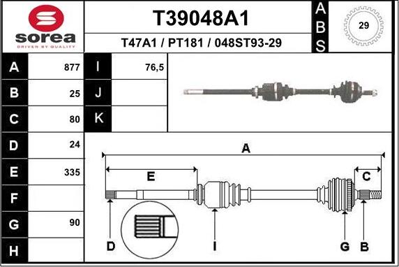 EAI T39048A1 - Arbre de transmission cwaw.fr