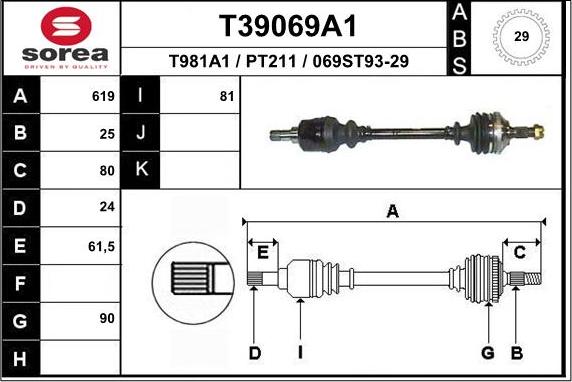 EAI T39069A1 - Arbre de transmission cwaw.fr