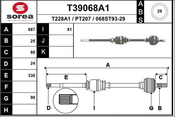 EAI T39068A1 - Arbre de transmission cwaw.fr