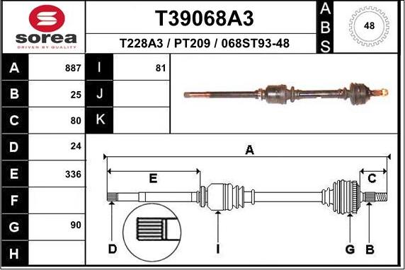 EAI T39068A3 - Arbre de transmission cwaw.fr