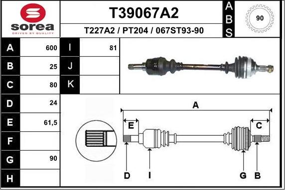 EAI T39067A2 - Arbre de transmission cwaw.fr