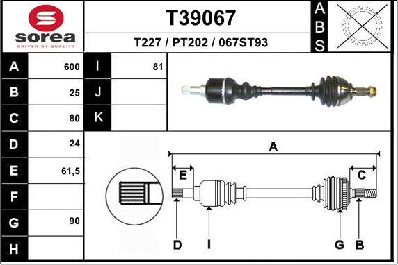 EAI T39067 - Arbre de transmission cwaw.fr