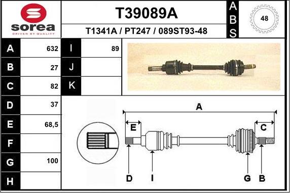 EAI T39089A - Arbre de transmission cwaw.fr