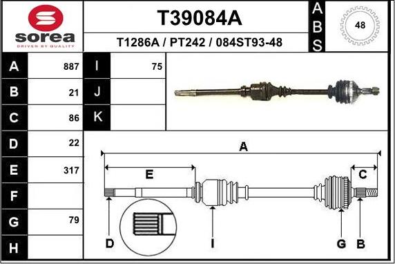 EAI T39084A - Arbre de transmission cwaw.fr