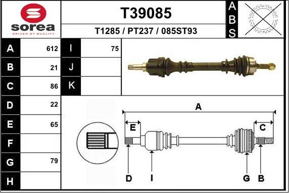 EAI T39085 - Arbre de transmission cwaw.fr