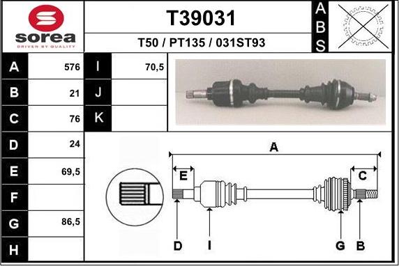 EAI T39031 - Arbre de transmission cwaw.fr