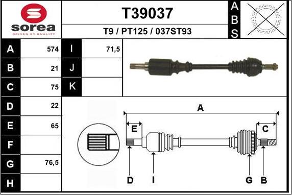 EAI T39037 - Arbre de transmission cwaw.fr