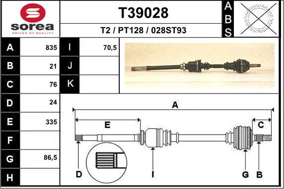 EAI T39028 - Arbre de transmission cwaw.fr