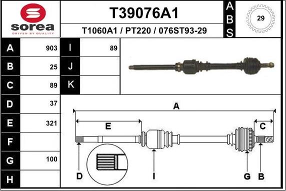 EAI T39076A1 - Arbre de transmission cwaw.fr