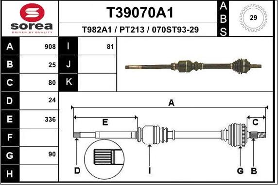 EAI T39070A1 - Arbre de transmission cwaw.fr