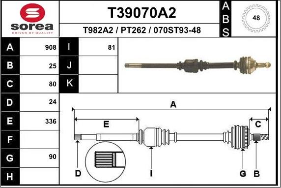 EAI T39070A2 - Arbre de transmission cwaw.fr