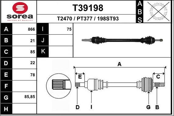 EAI T39198 - Arbre de transmission cwaw.fr