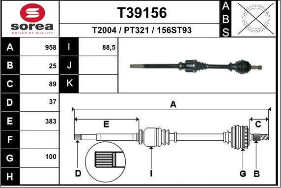 EAI T39156 - Arbre de transmission cwaw.fr