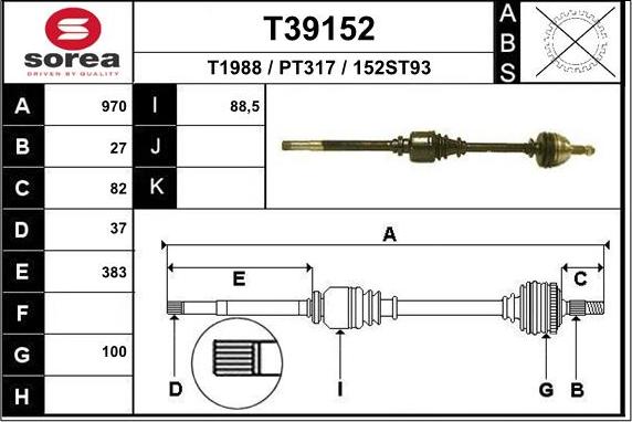 EAI T39152 - Arbre de transmission cwaw.fr