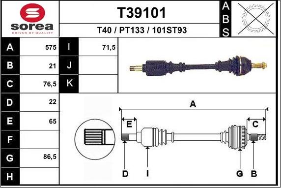 EAI T39101 - Arbre de transmission cwaw.fr