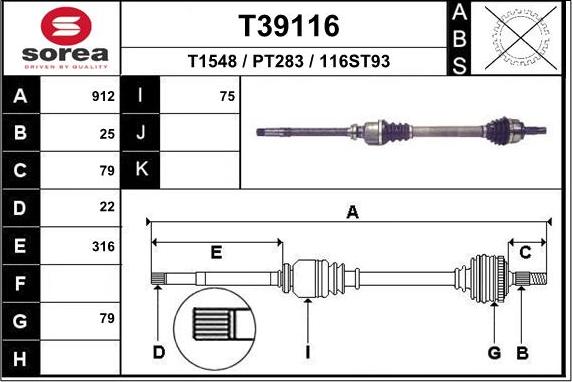 EAI T39116 - Arbre de transmission cwaw.fr