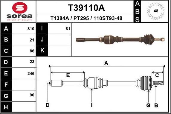 EAI T39110A - Arbre de transmission cwaw.fr