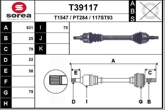 EAI T39117 - Arbre de transmission cwaw.fr