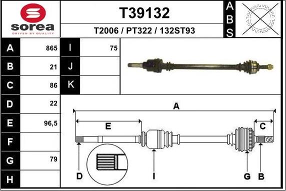 EAI T39132 - Arbre de transmission cwaw.fr