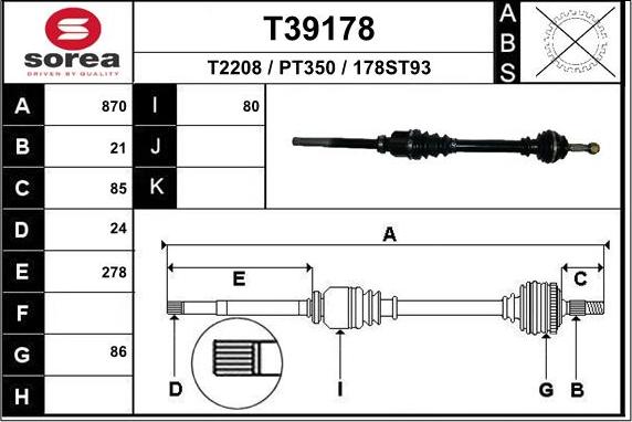 EAI T39178 - Arbre de transmission cwaw.fr