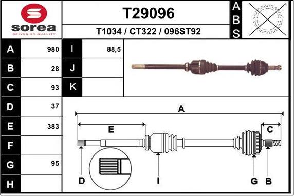 EAI T29096 - Arbre de transmission cwaw.fr