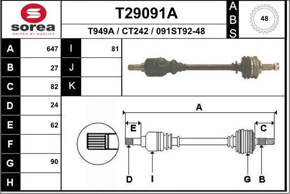 EAI T29091A - Arbre de transmission cwaw.fr