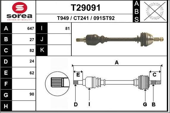 EAI T29091 - Arbre de transmission cwaw.fr