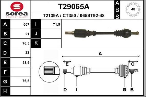 EAI T29065A - Arbre de transmission cwaw.fr