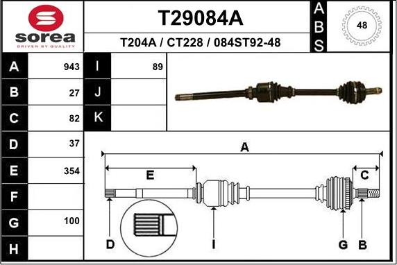 EAI T29084A - Arbre de transmission cwaw.fr